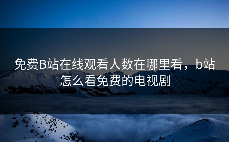 免费B站在线观看人数在哪里看，b站怎么看免费的电视剧