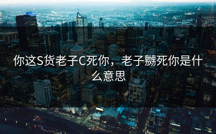 你这S货老子C死你，老子嬲死你是什么意思