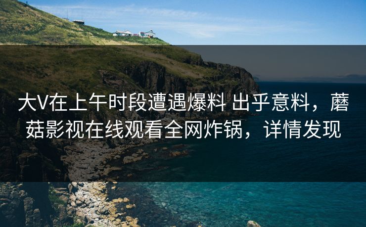 大V在上午时段遭遇爆料 出乎意料，蘑菇影视在线观看全网炸锅，详情发现